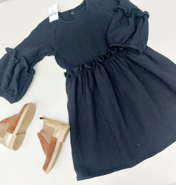 Producto - Vestido gasa JAZMÍN NEGRO