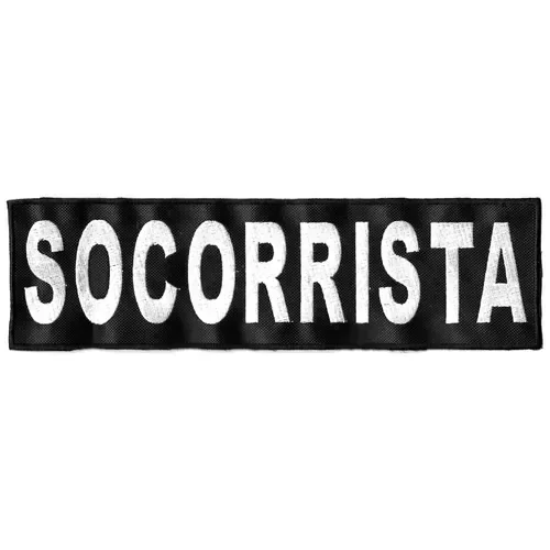 Producto - Parche Bordado Socorrista Blanco Chico 11cm x 3cm