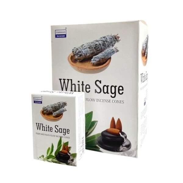 Producto - Conos black flow cascada Darshan salvia blanca x 12 unid.