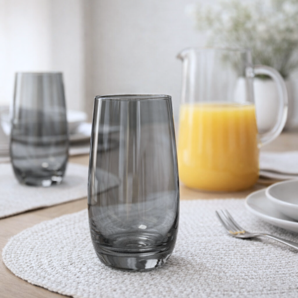 Producto - PACK X6 VASOS DE VIDRIO ALARGADO GRIS