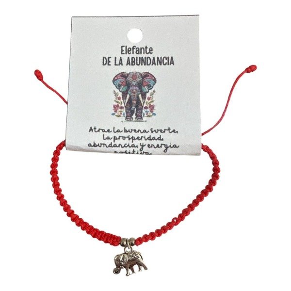 Producto - PULSERA ROJA TRENZADA CON DIJE DE ELEFANTE
