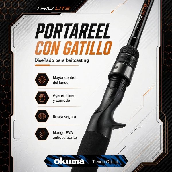 Producto - Caña Baitcasting Okuma Trio-Lite 1.72m 1 Tramo 10-20lbs Carbono 30T - 10