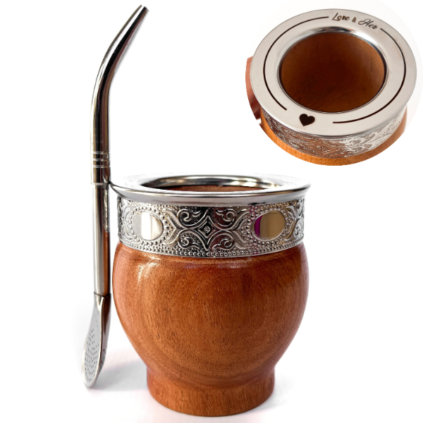 Producto - Imperial Algarrobo Clásico Personalizado + Bombilla (Virola Acero)