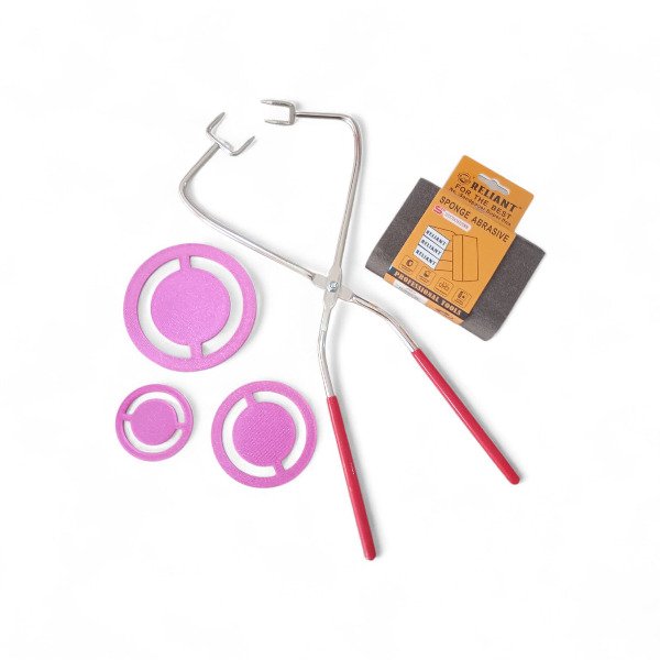 Producto - PINZA DE ESMALTADO METALICA + TACO LIJA CHANFLE + SET JUNQUILLERO X 3