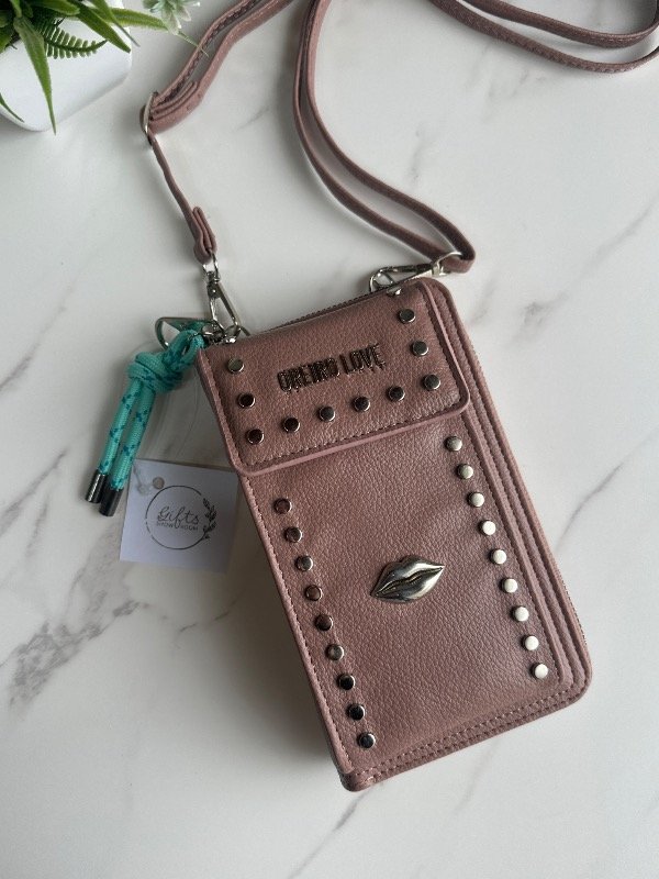 Producto - PhoneBag Oreiro Tachas Rosa - ecocuero
