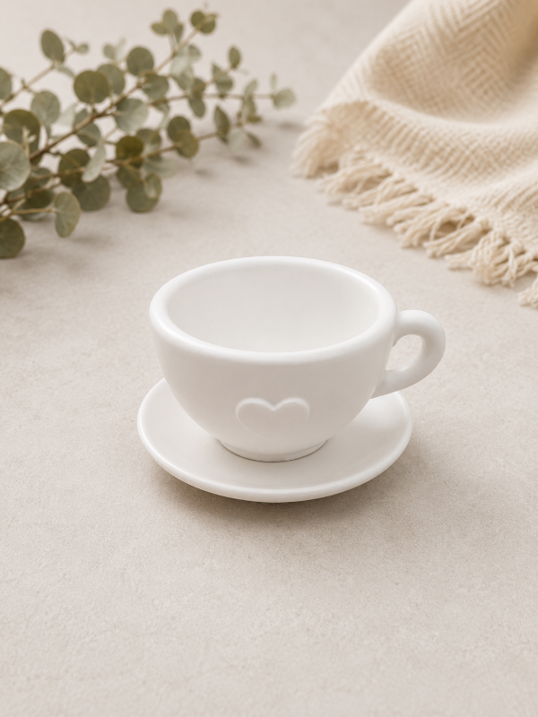 Producto - Juego taza + plato yeso