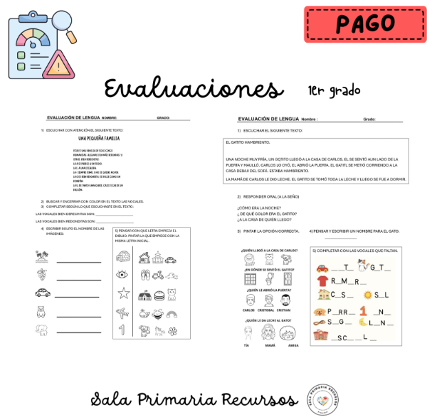 Producto - Evaluaciones 1er grado