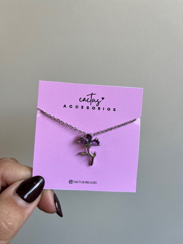 Producto - Collar Flor Violeta 2 A.Q.