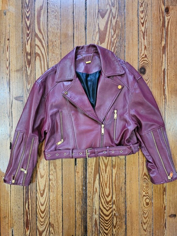 Producto - Campera de cuero Ginebra Bordó t.2