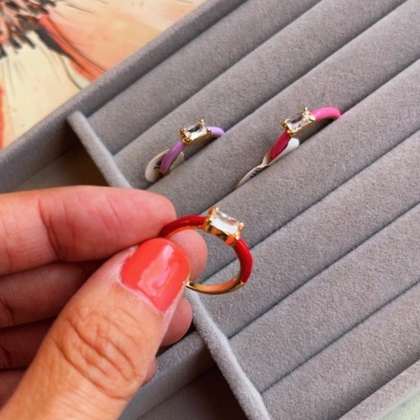 Producto - Anillo Esmaltado Rojo