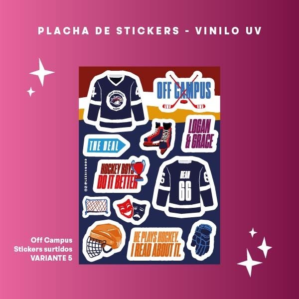 Producto - Plancha Stickers OFF CAMPUS - stickers surtidos - Variante 5