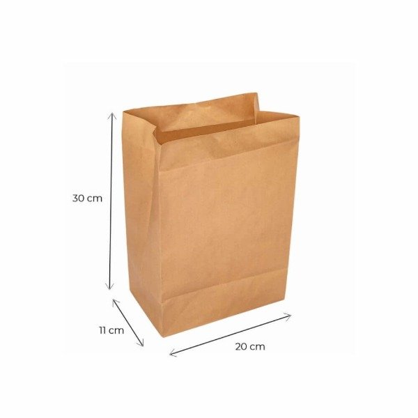 Producto - BOLSAS DELIVERY KRAFT FM5 FONDO CUADRADO 20x11x30cm x50u