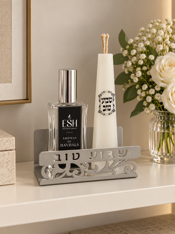 Producto - SET HAVDALA BASE METAL GRIS GLOW