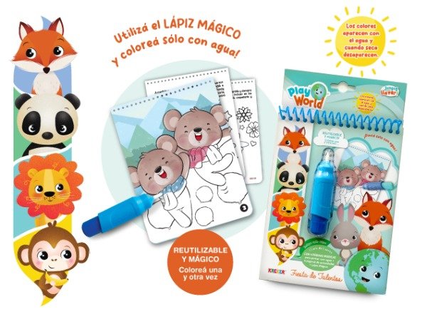 Producto - LIBRO MAGICO PARA PINTAR CON AGUA ANIMALITOS