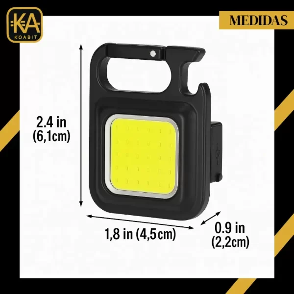 Producto - Linterna Mini Bolsillo Recargable Llavero Imán Luz Fría Blanco Negro