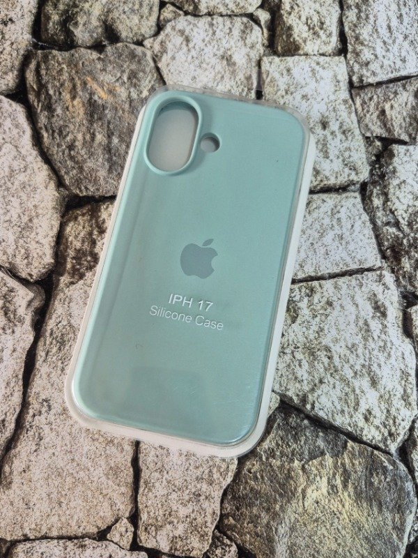 Producto - Funda silicone case con logo Iphone 17 verde agua