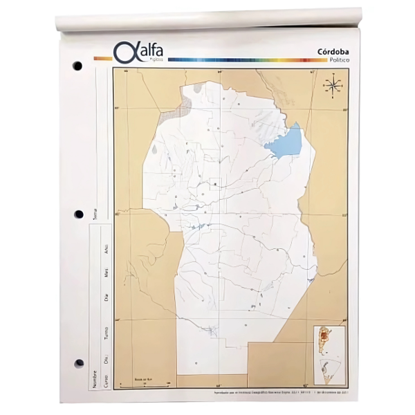 Producto - MAPA LAPRIDA N3 CORDOBA POLITICO