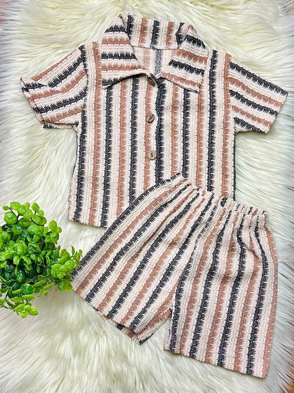 Producto - CONJUNTO THIAGO MARRÓN (CAMISA + SHORT)