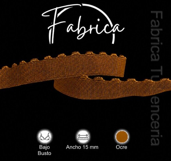 Producto - Bajo Busto Ondas Ocre 15mm nylon (1 metro)