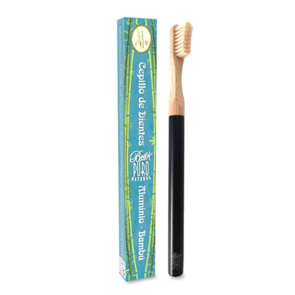 Producto - Cepillo Dientes Bambu- Mango Aluminio Reutilizable  -CERDAS NATURALES- BOTIK