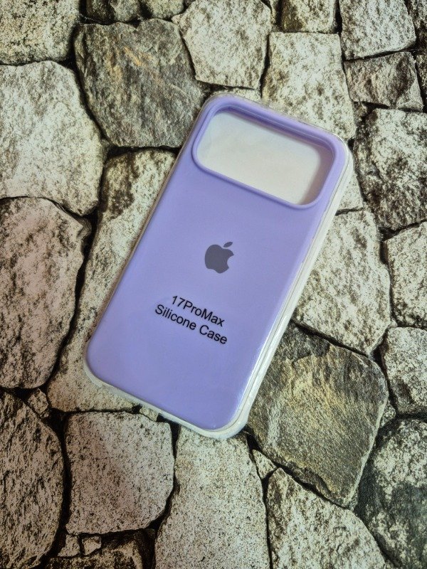Producto - Funda silicone case con logo Iphone 17 Pro Max lila