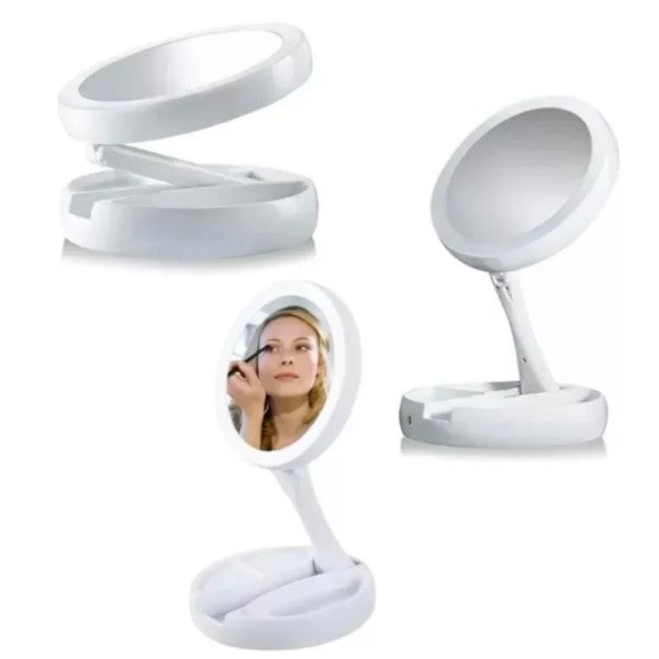 Producto - Espejo Redondo Led De Maquilla Con Luz Fría Usb/batería