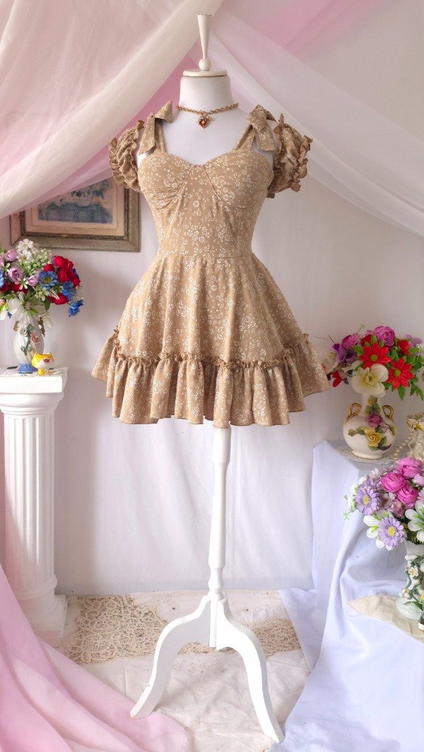 Producto - Vestido Coquette Nadinne Beige! IMPORTADO NUEVO - 9