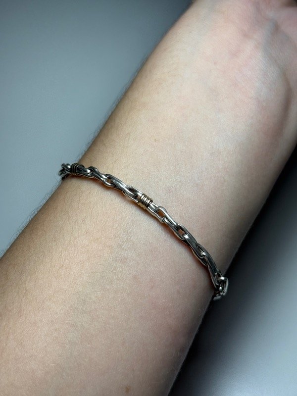 Producto - Pulsera plata y oro 5mm - 1
