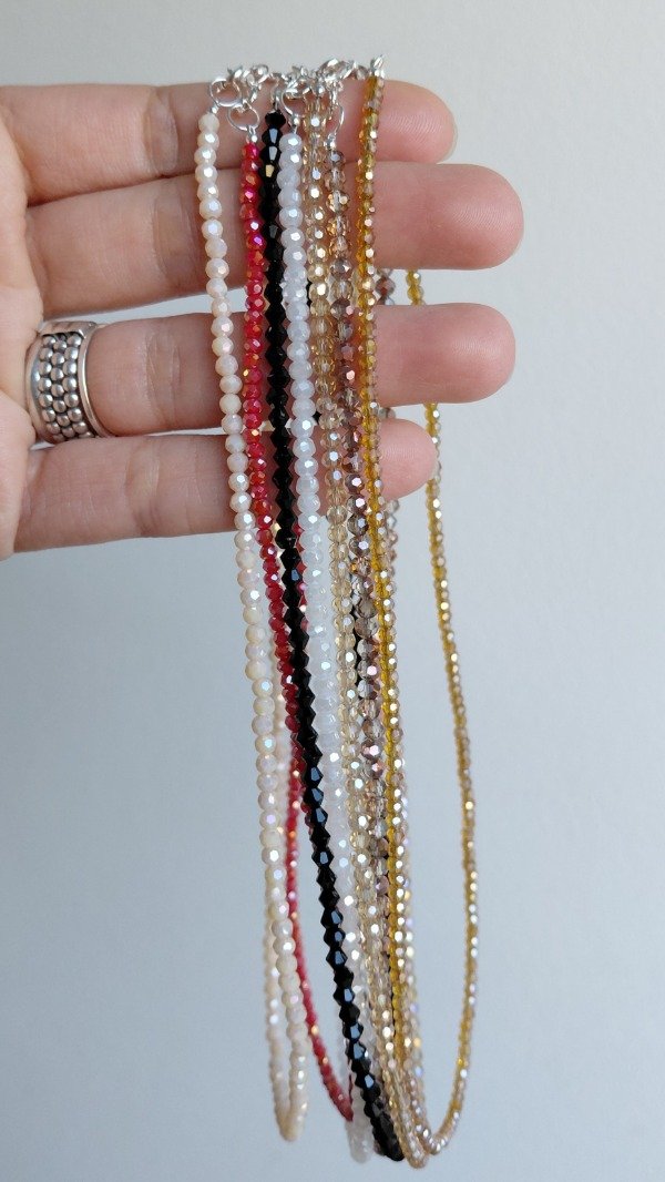 Producto - Collar de Plata 40cm con Cristales - 0