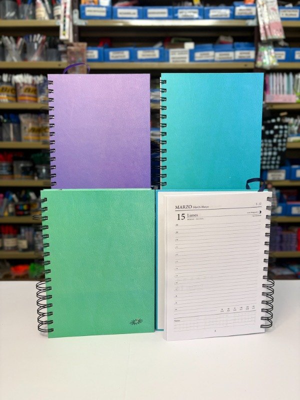 Producto - Agenda Diaria c/espiral R8 15x21cm - Pastel - "Arwen"