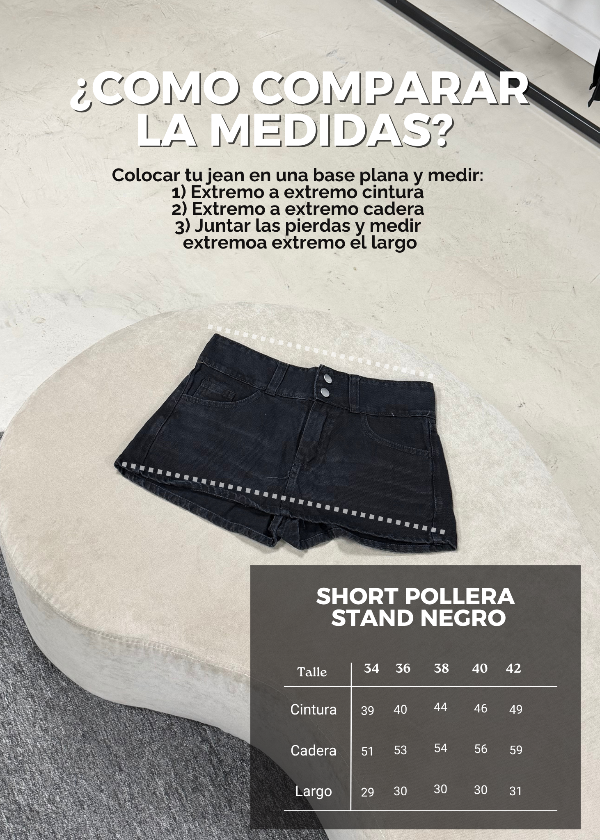 Producto - Short Pollera Stand Negro - 3