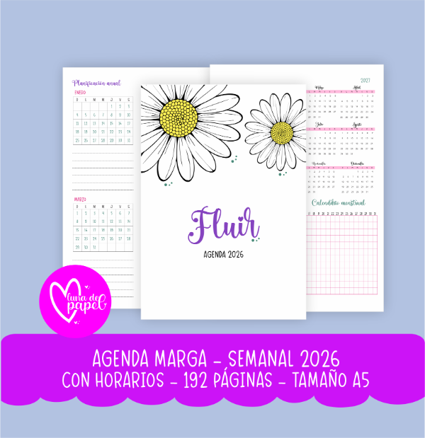 Producto - AGENDA MARGA 2026 SEMANAL CON HORARIOS