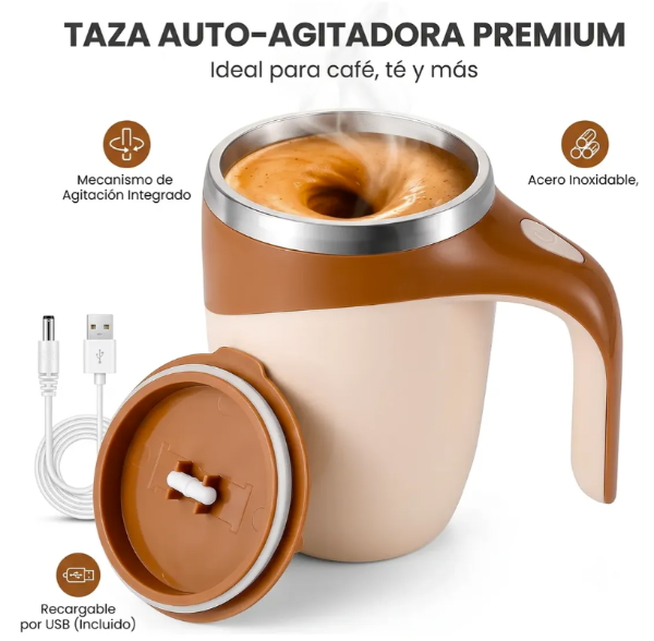 Producto - Taza/vaso Termico Cafetero Con Batidor Eléctrico Mezclador recargable USB! - 1