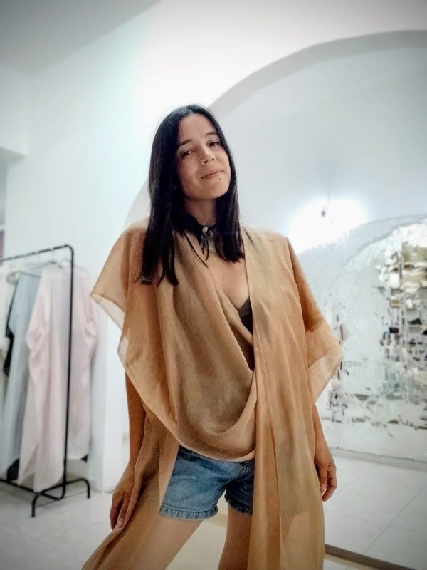 Producto - Spolverino largo en seda natural