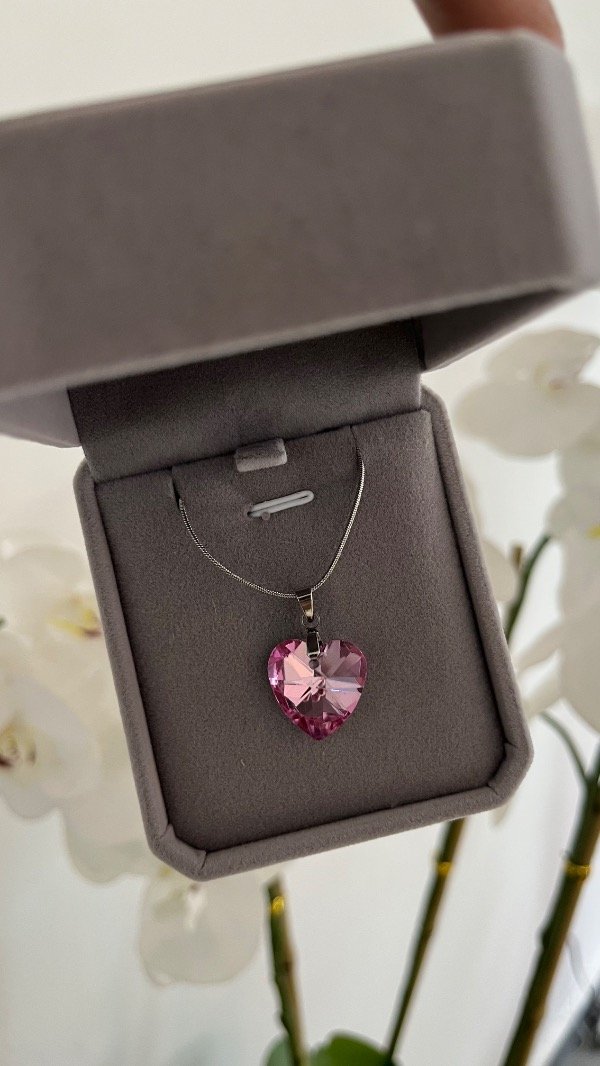 Producto - Collar corazón cristal rosa - 2