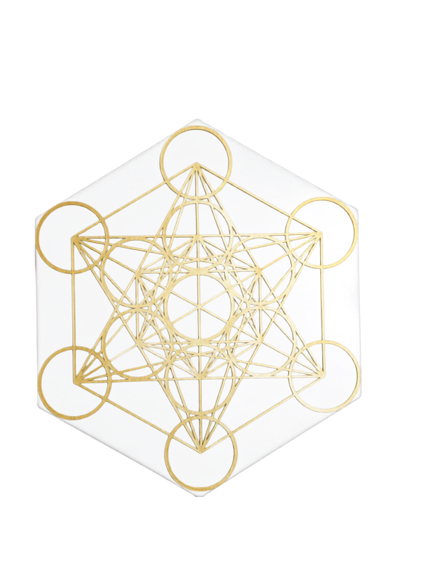 Producto - Cuadro Cubo de Metatron Dorado 34 cm - 3