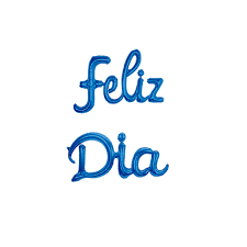 Producto - Frases de globos FELIZ DIA letra cursiva color azul
