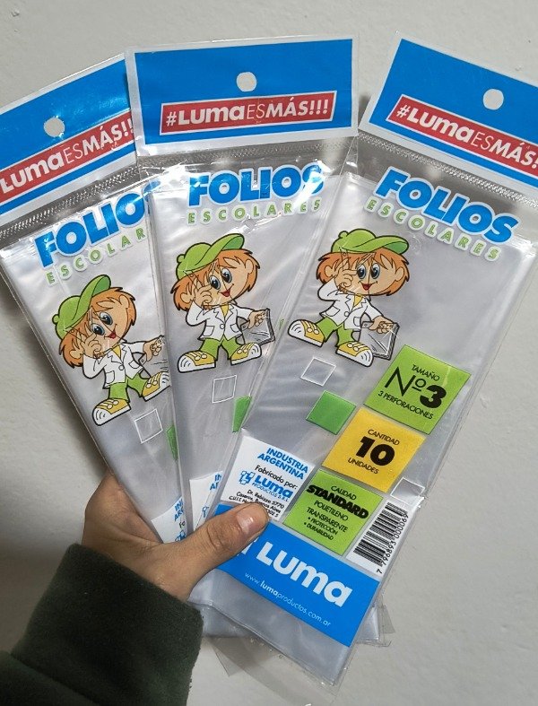 Producto - Folios n3 x 10 unid luma