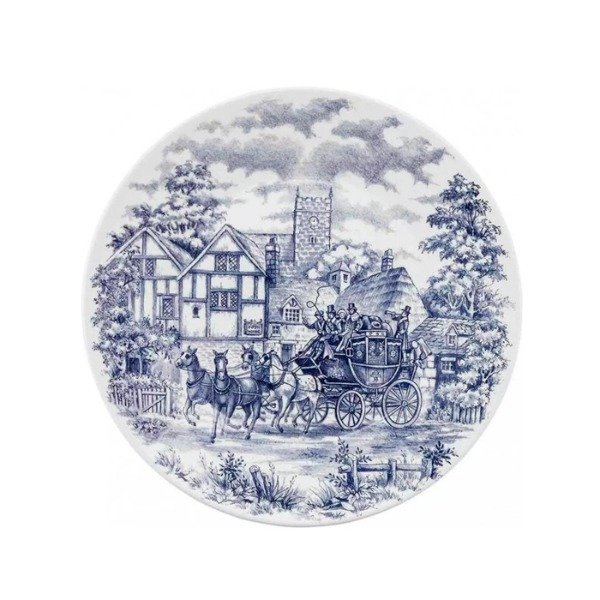 Producto - SET DE 4 PLATOS PLAYOS CENA INGLESA AZUL DE CERAMICA 26CM - 3