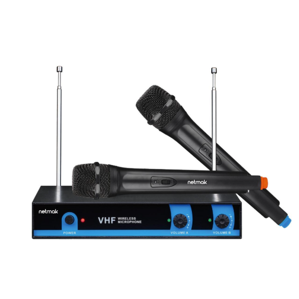 Producto - Microfono Inalambrico Profesional Set x2 -conexion VHF -doble canal -2 pilas