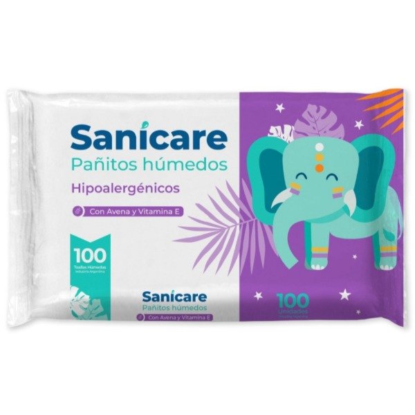 Producto - Toallitas Húmedas Sanicare con Avena y Vitamina E 100U