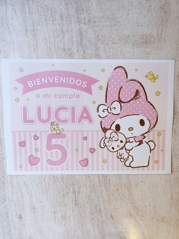 Producto - [Laser] Lamina My Melody - Cartel de Bienvenida - 1
