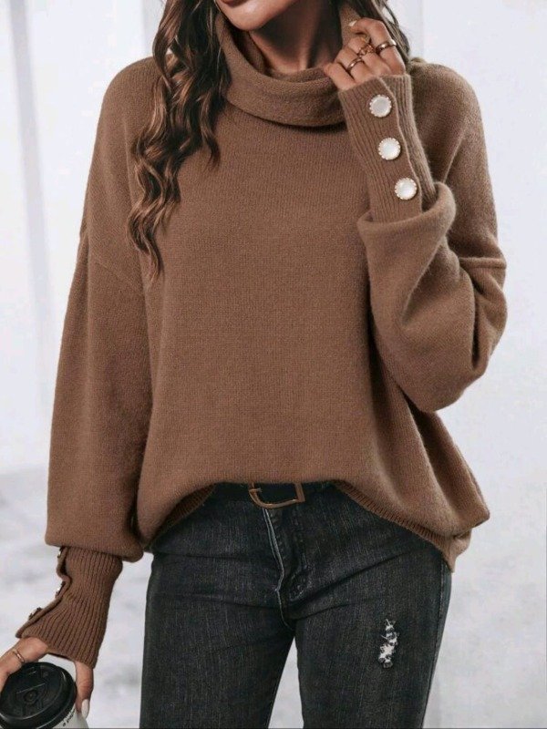 Producto - Sweater Shein marron - Cuello alto
