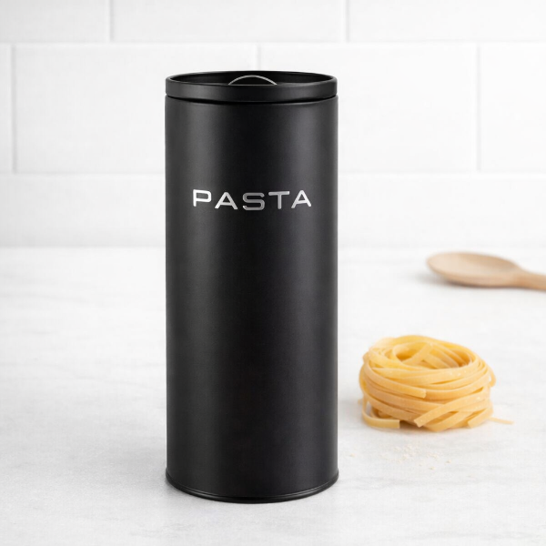 Producto - Lata Pasta acero design negro hermetico
