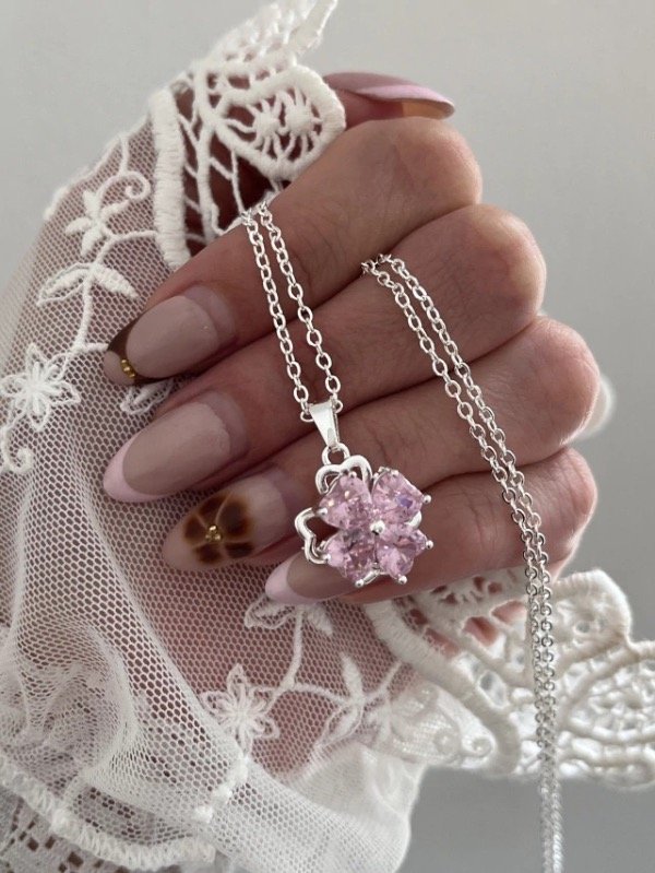 Producto - Collar Flor Rosa Giratorio A.B.