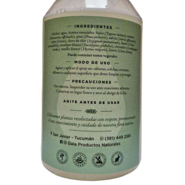 Producto - Spray desodorante y antiácaros para textiles - 500cm3 [Gaia - Vida Vera] - 1