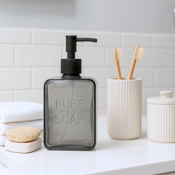 Producto - DISPENSER SOAP NEGRO VIDRIO 580 ML 9X10X15CM - 0