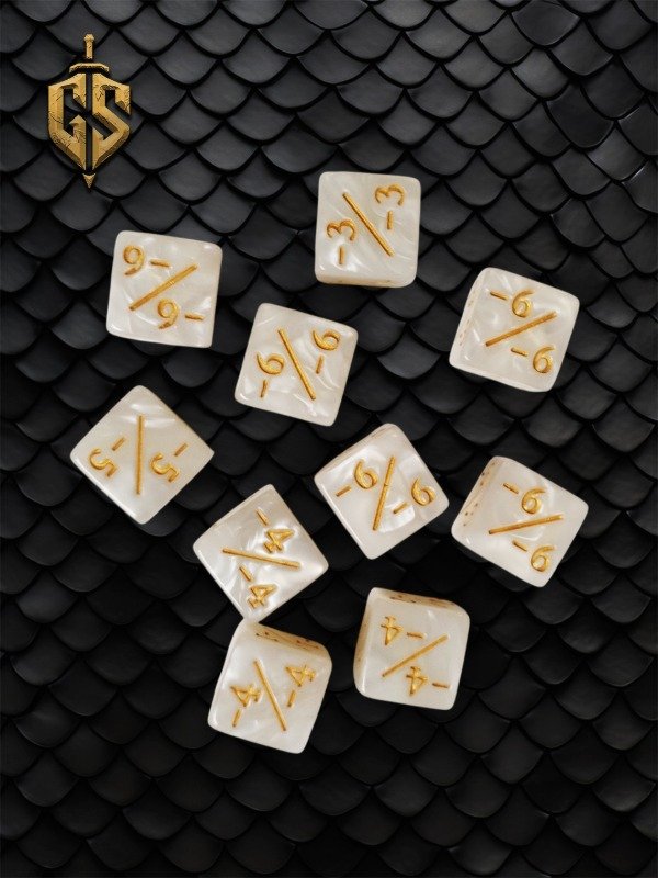 Producto - Set x10 Dados Contadores Negativos Blancos