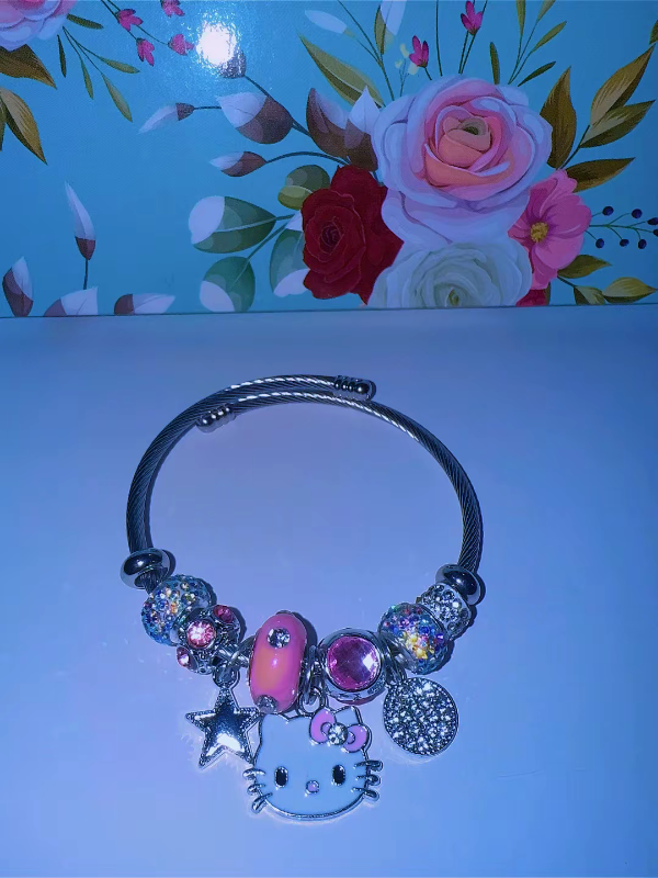 Producto - PULSERA IMPORTADA HELLO KITTY PLATEADA
