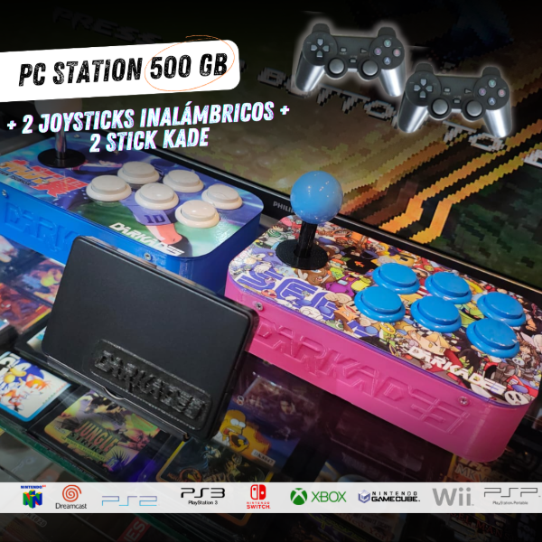 Producto - PC STATION 500 GB + 2 JOYSTICKS INALÁMBRICOS + 2 STICK KADE